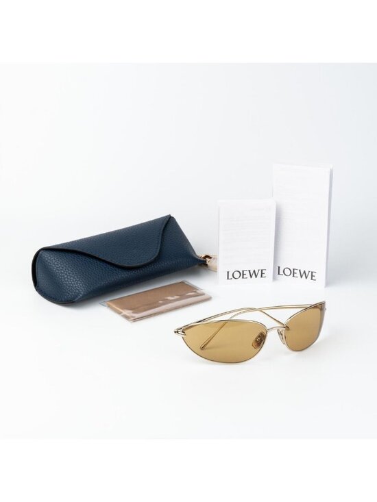 Loewe Women Sunglasses Gold Brown Wraparound LW40164U 32E NEW AUTHENTIC main image 8
